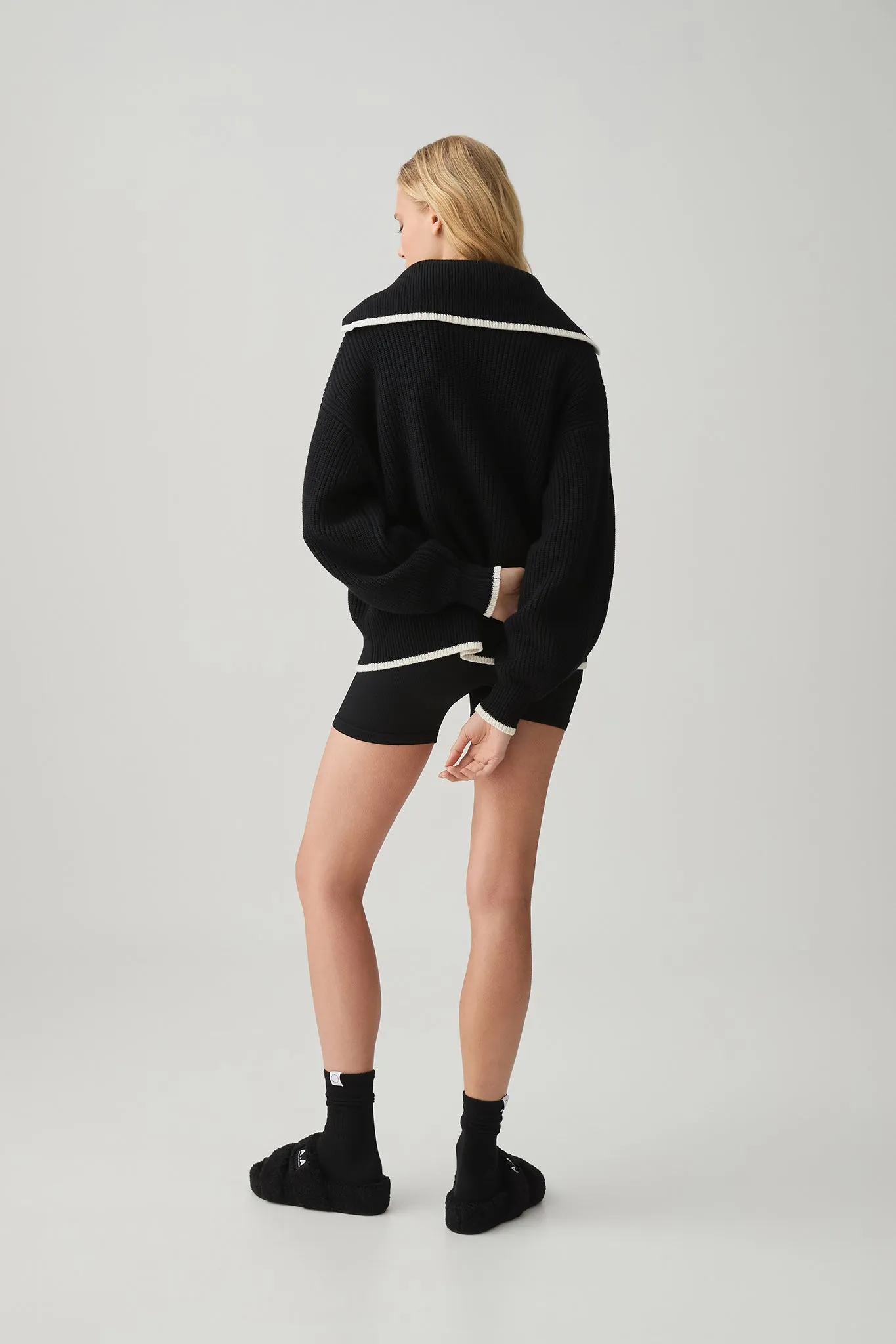 1/4 Zip Ribbed Knit Jumper 431