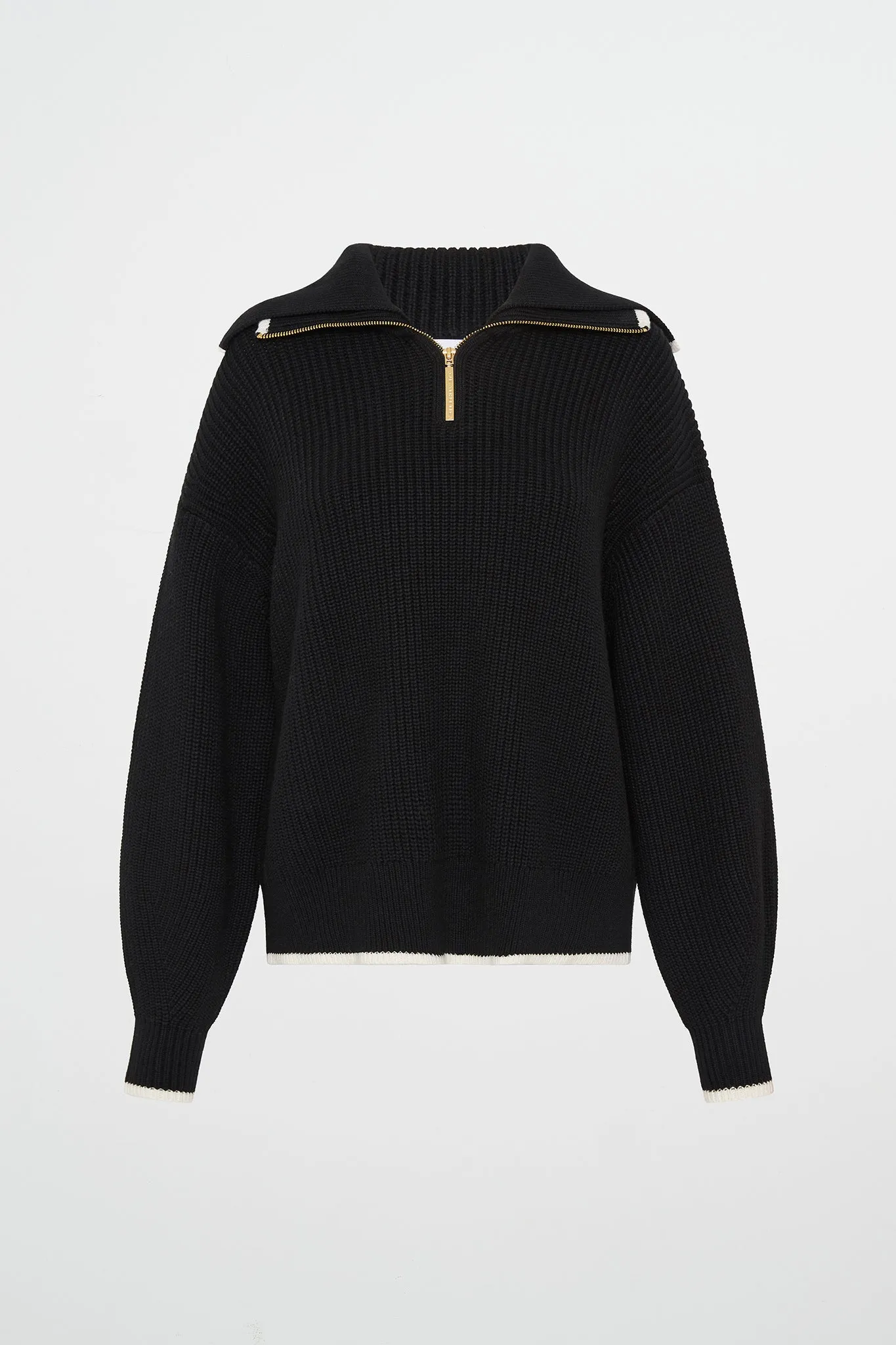 1/4 Zip Ribbed Knit Jumper 431