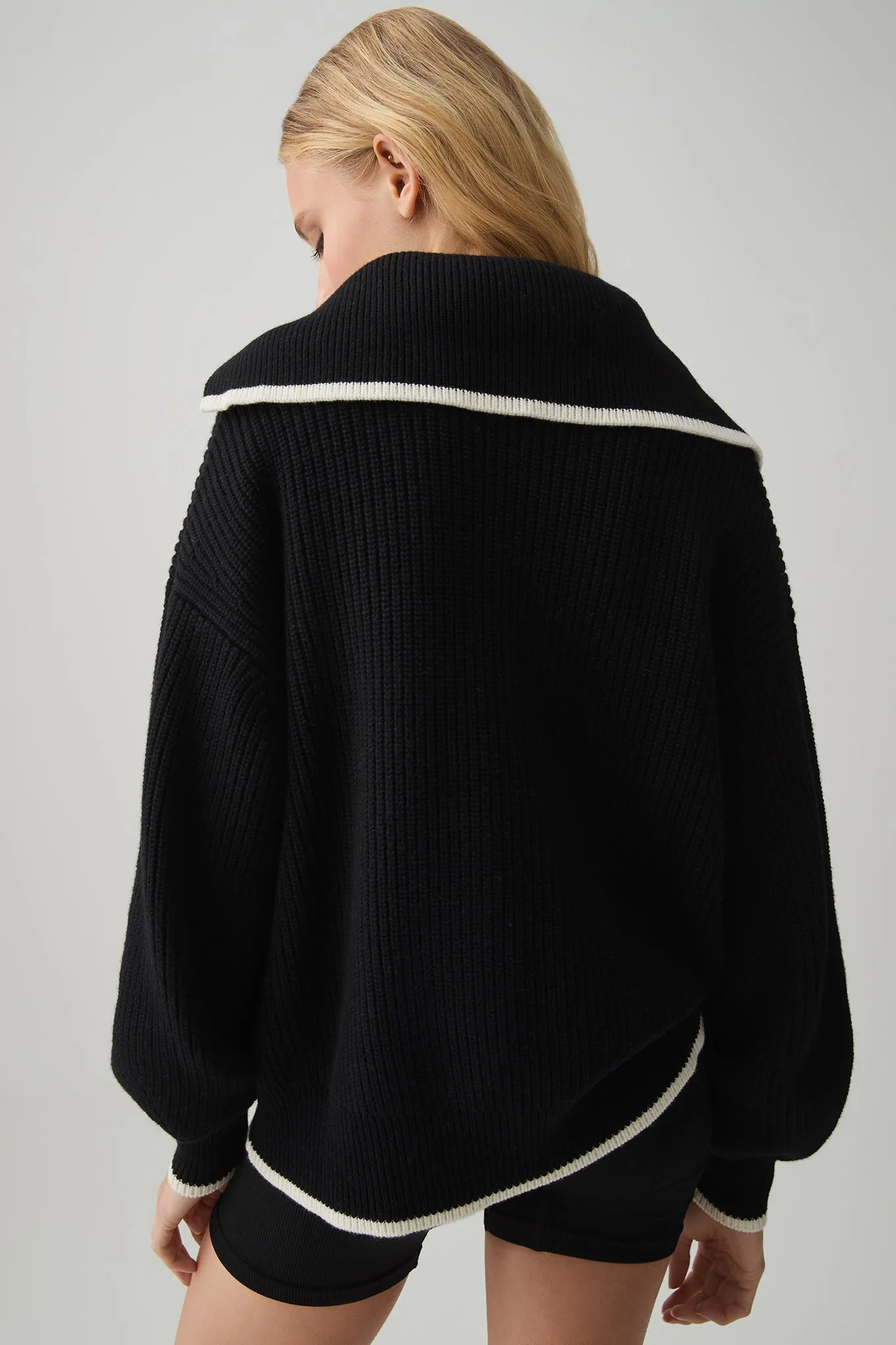 1/4 Zip Ribbed Knit Jumper 431