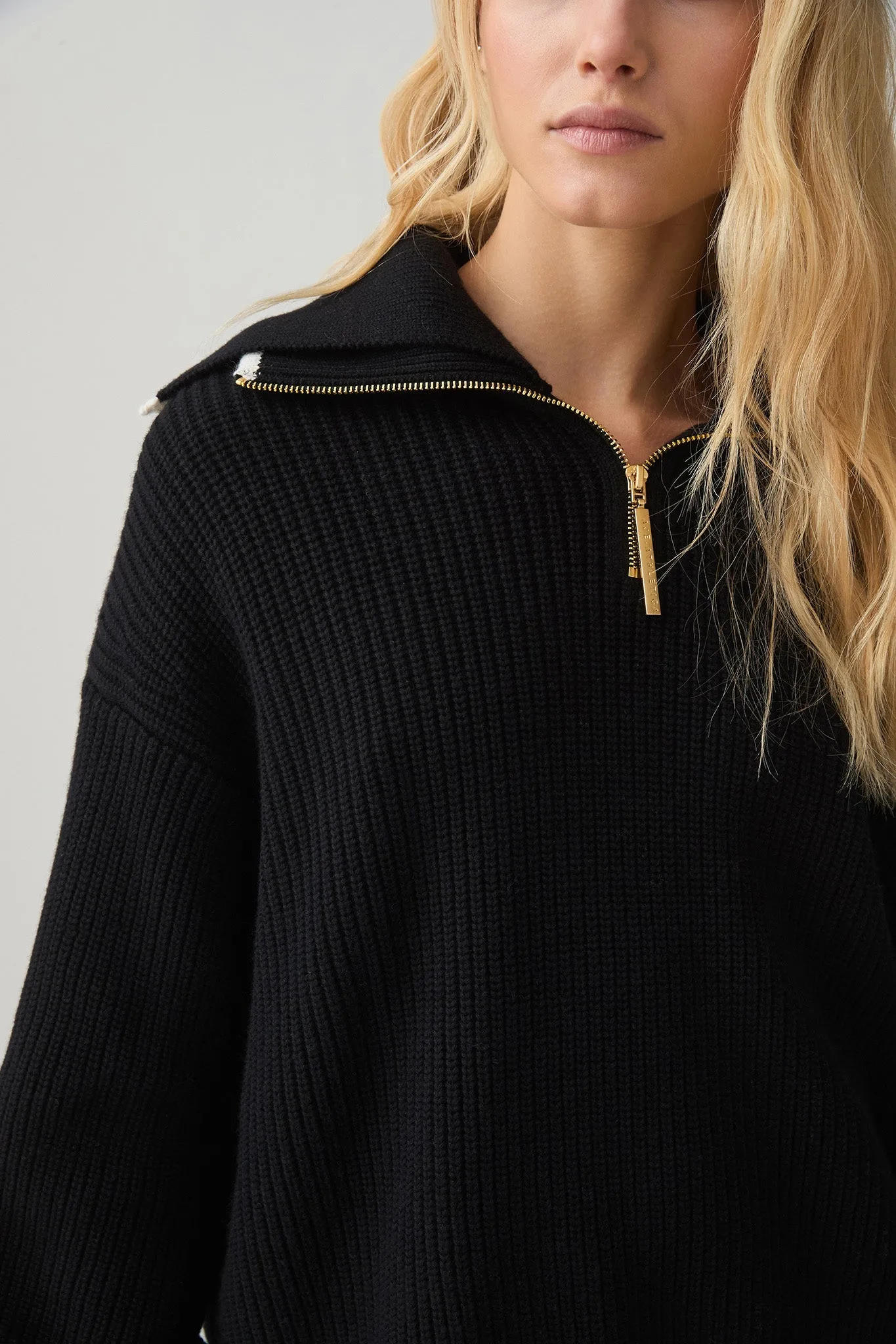 1/4 Zip Ribbed Knit Jumper 431