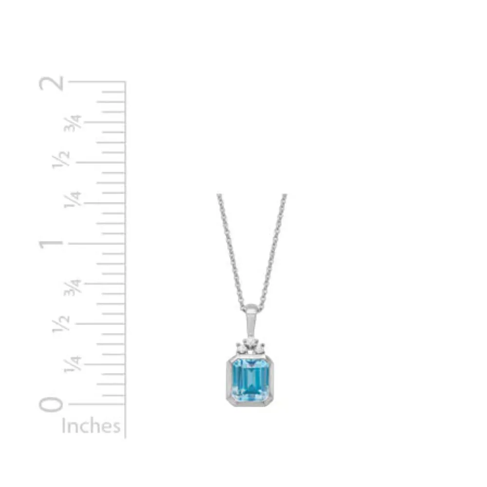 14k Blue Topaz Pendant Necklace