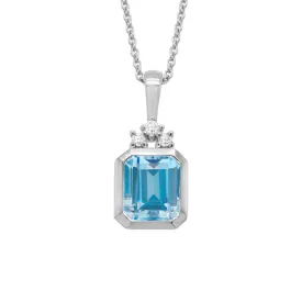 14k Blue Topaz Pendant Necklace