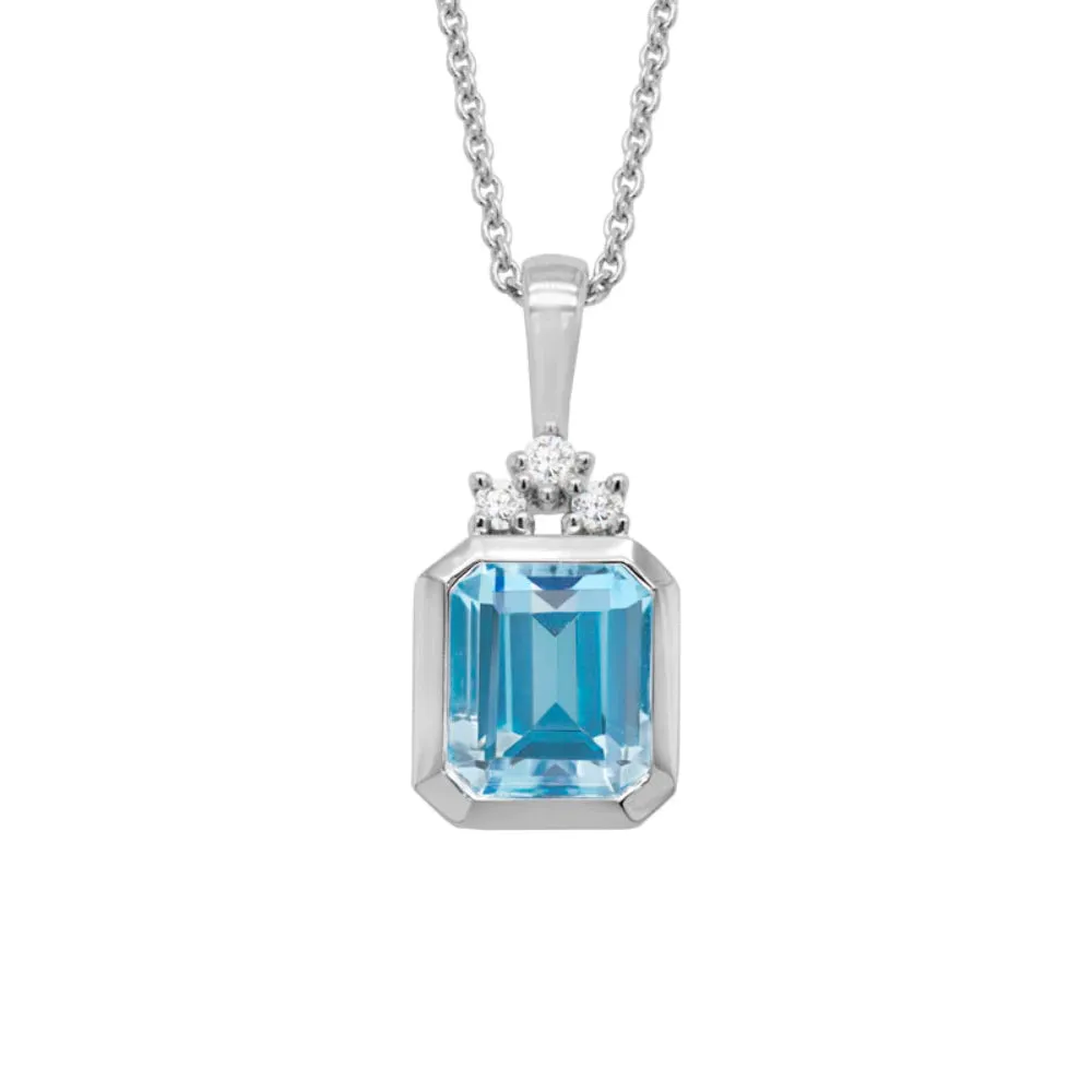 14k Blue Topaz Pendant Necklace