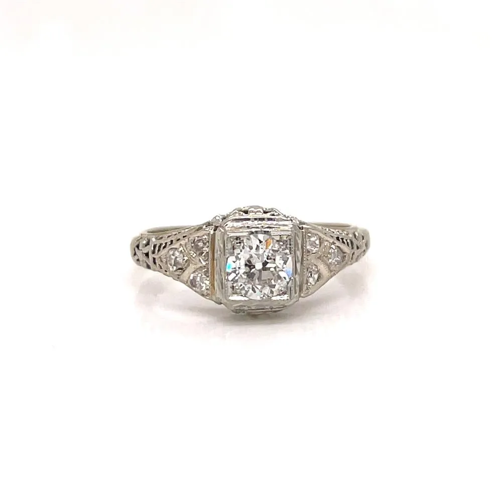 18K Vintage Diamond Engagement Ring