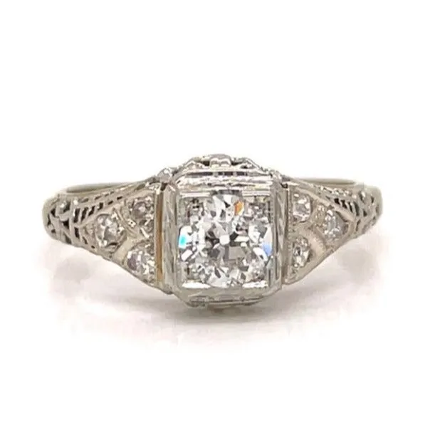 18K Vintage Diamond Engagement Ring