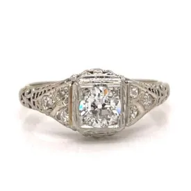 18K Vintage Diamond Engagement Ring