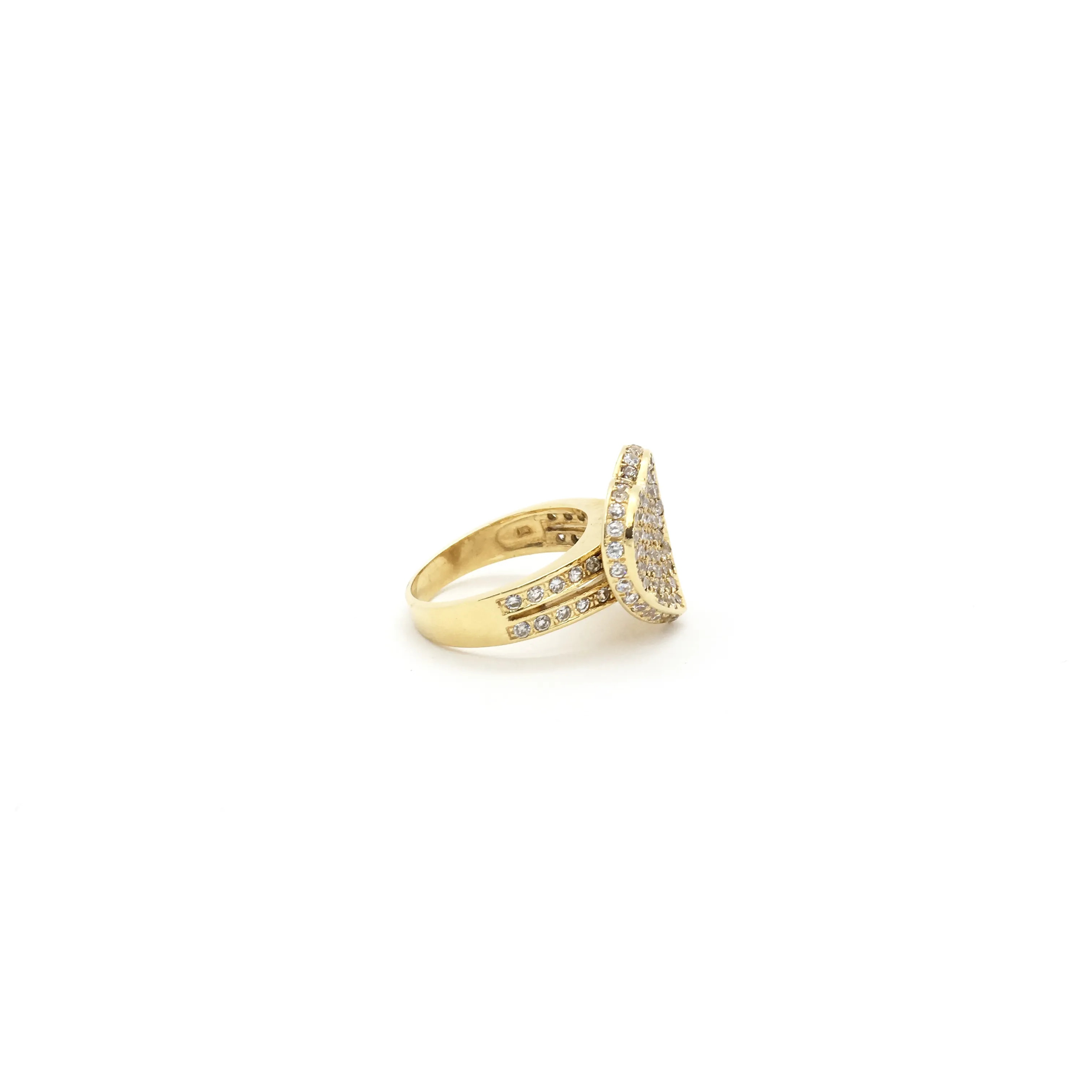 3D Hollow Heart CZ Ring (14K)