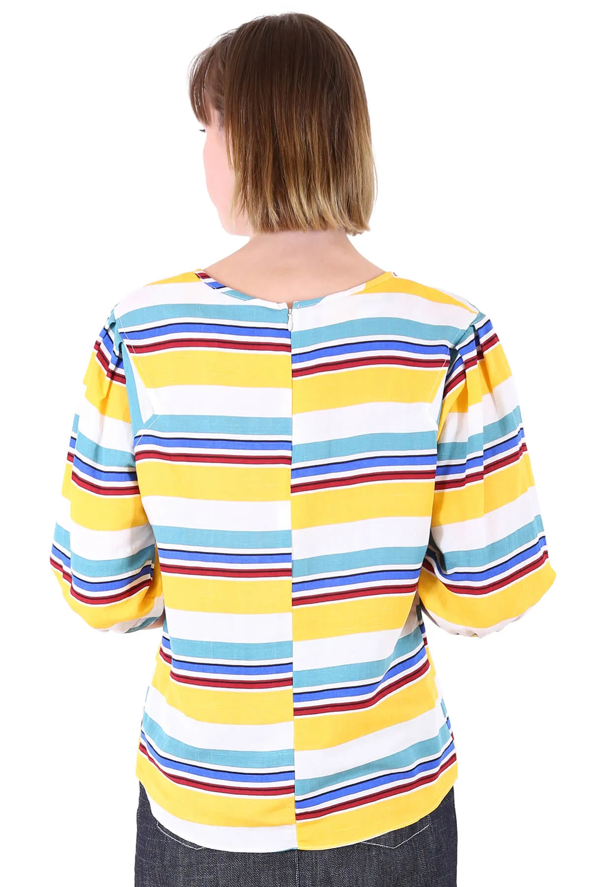 Above Deck Blouse Yellow in Linen Blend