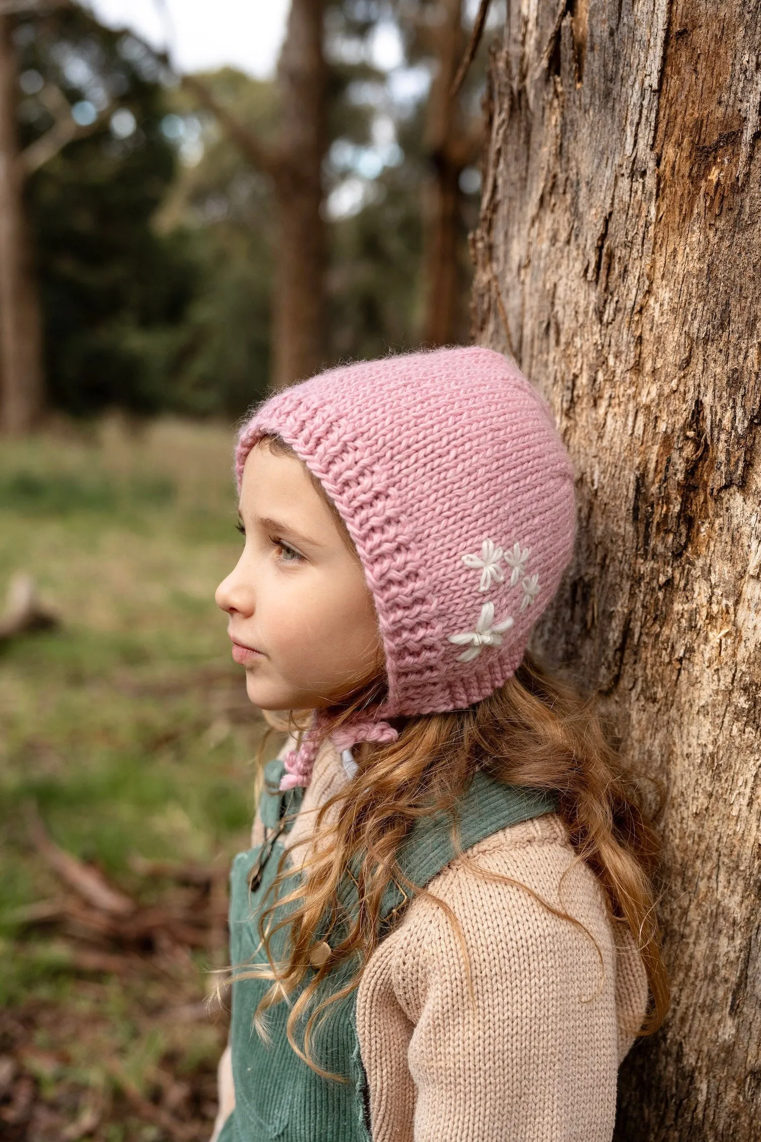 Acorn Flowers Bonnet - Pink