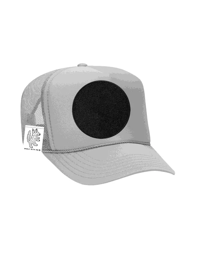 ADULT Trucker Hat with Interchangeable Velcro Patch (Gray)