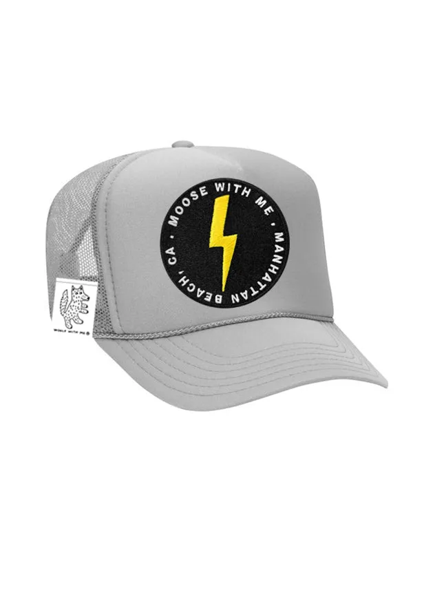 ADULT Trucker Hat with Interchangeable Velcro Patch (Gray)