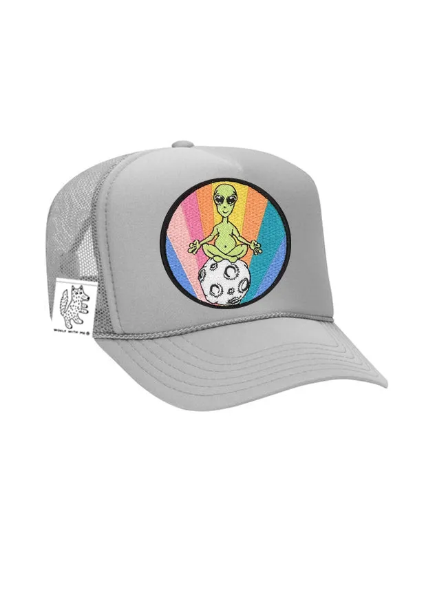 ADULT Trucker Hat with Interchangeable Velcro Patch (Gray)