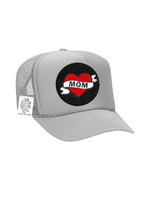 ADULT Trucker Hat with Interchangeable Velcro Patch (Gray)