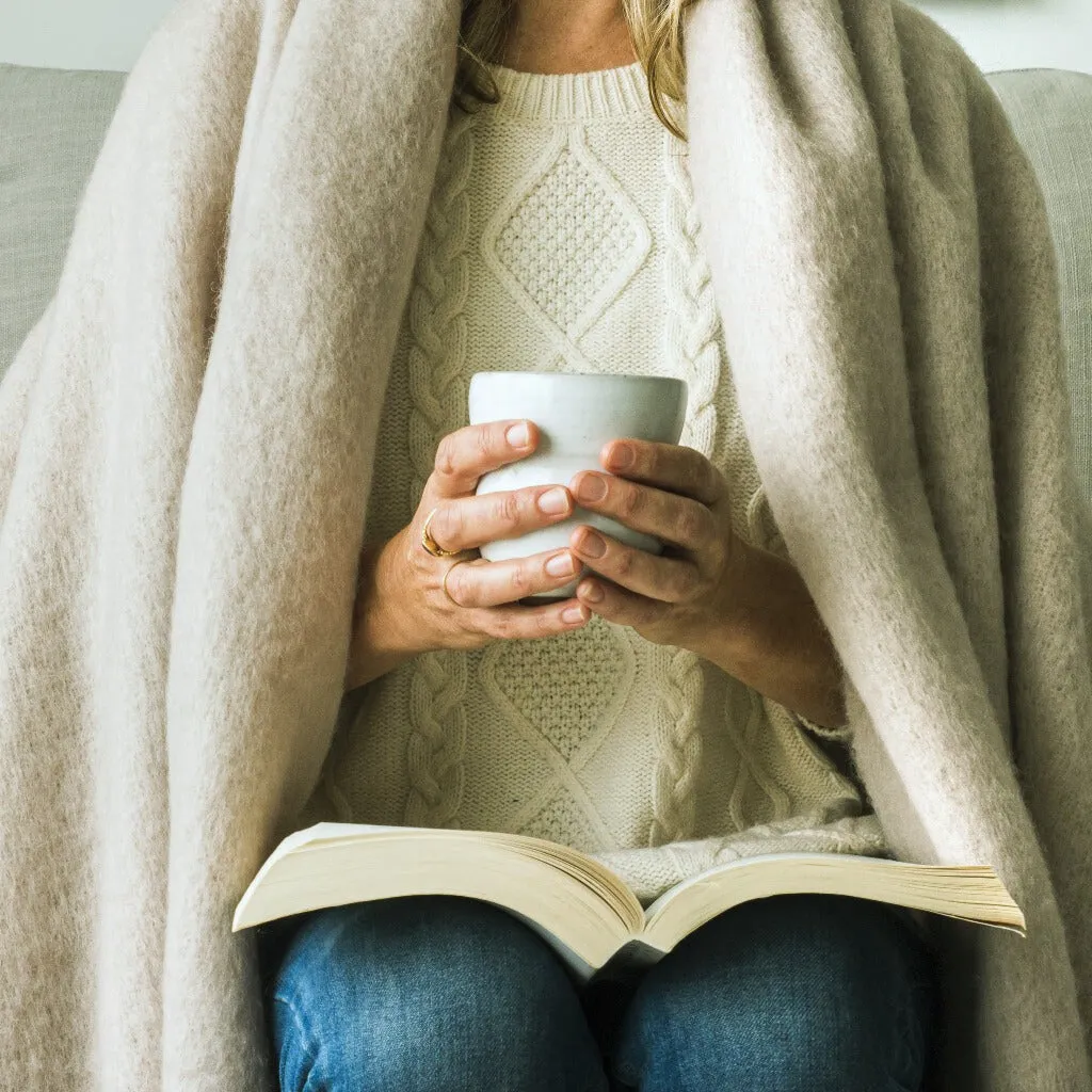 Almond Mohair Throw