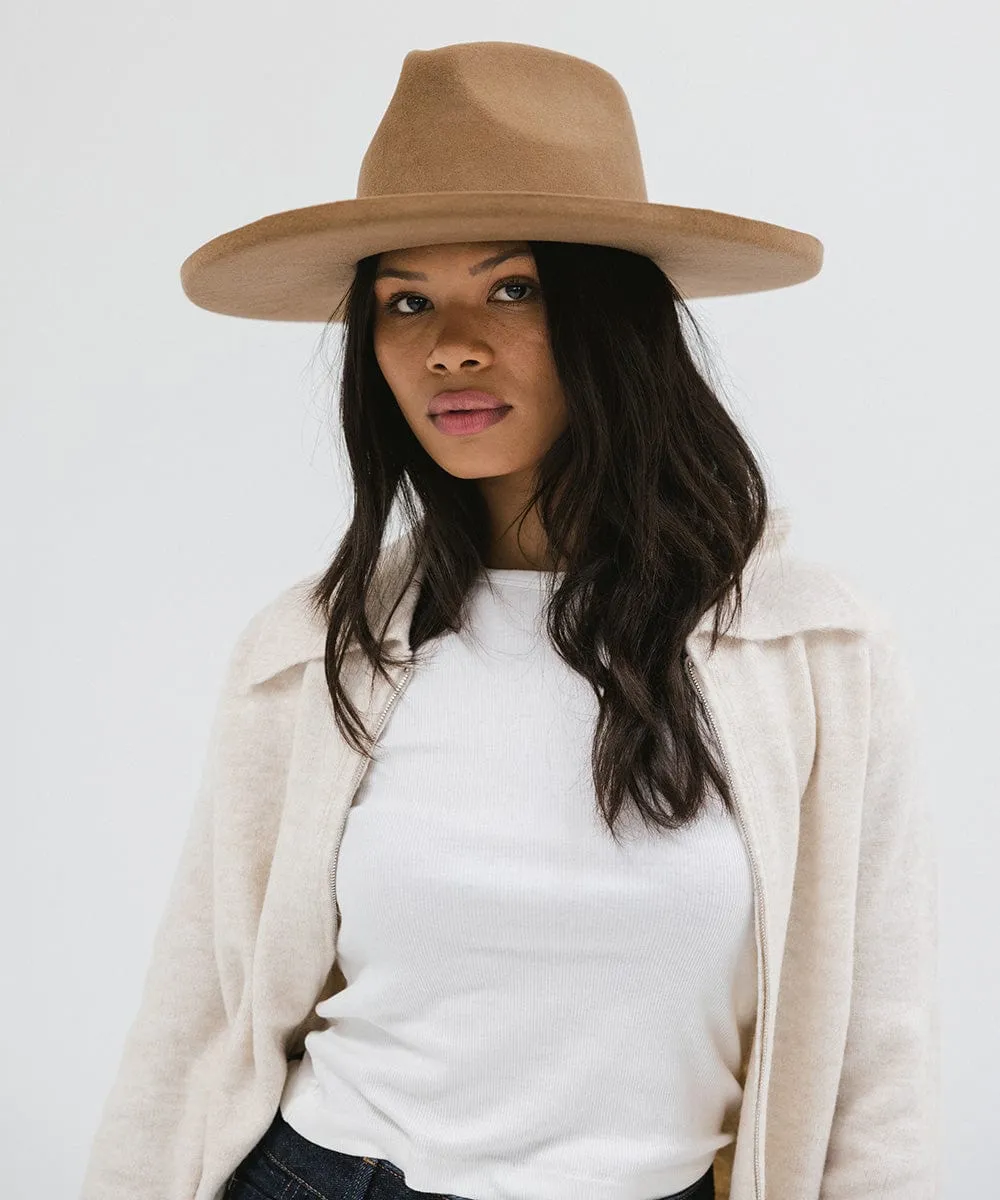 Amelia Pencil Brim Fedora - Brown BLEMISHED