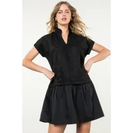 Anastasia Suede Short Sleeve THML Dress