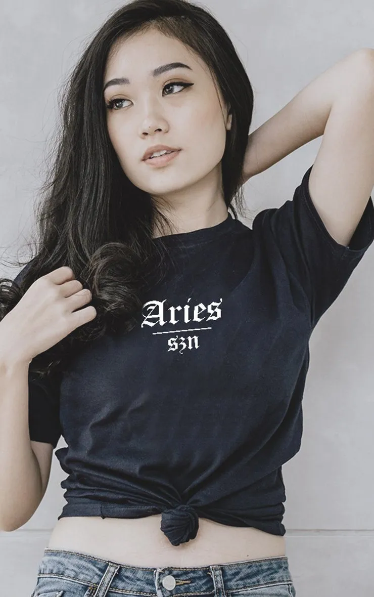 Aries Szn Star Signs Season Black T-Shirt