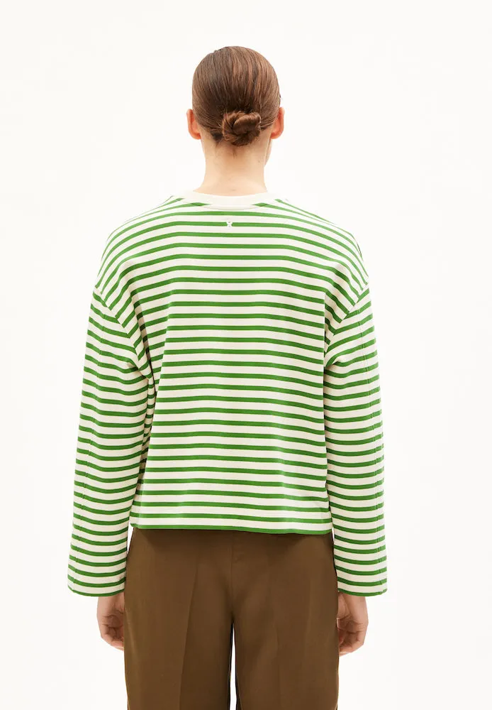 ARMEDANGELS Frankaa maarlen stripe undyed ivy green women