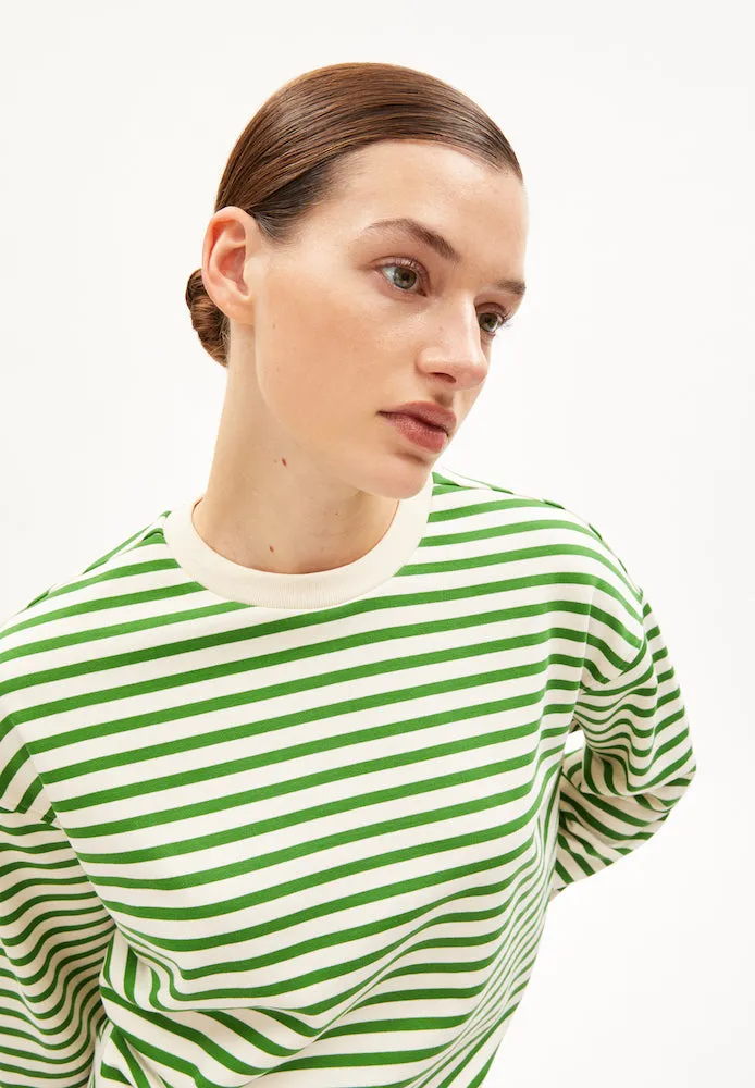 ARMEDANGELS Frankaa maarlen stripe undyed ivy green women