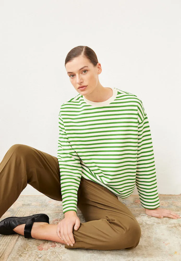 ARMEDANGELS Frankaa maarlen stripe undyed ivy green women