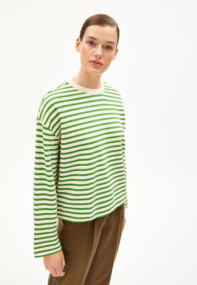 ARMEDANGELS Frankaa maarlen stripe undyed ivy green women