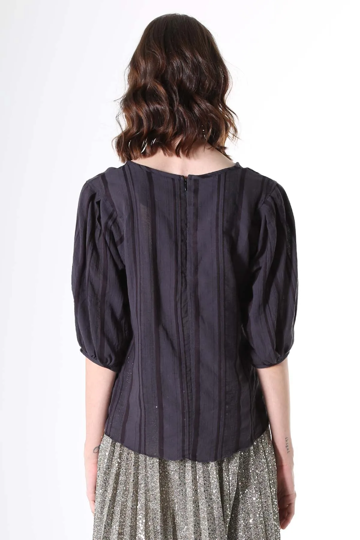 Avenida Textured Blouse Ink in Cotton Blend