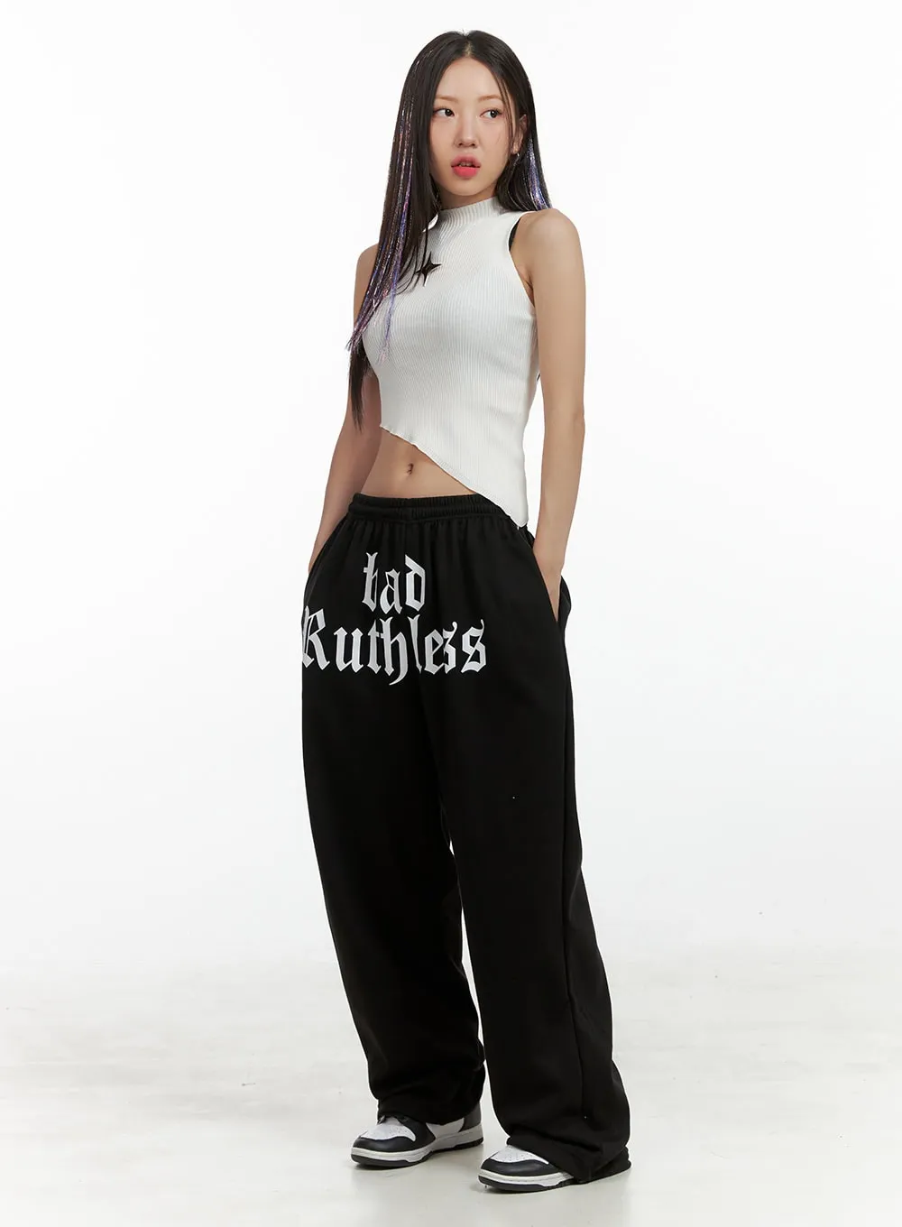 Banded Lettering Sweatpants OL408