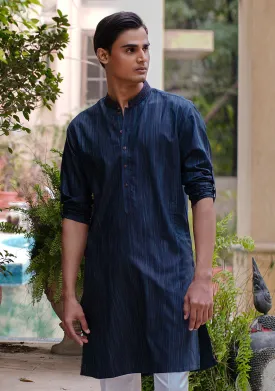 Basic Poly Viscose Deep Teal Slim Fit Kurta