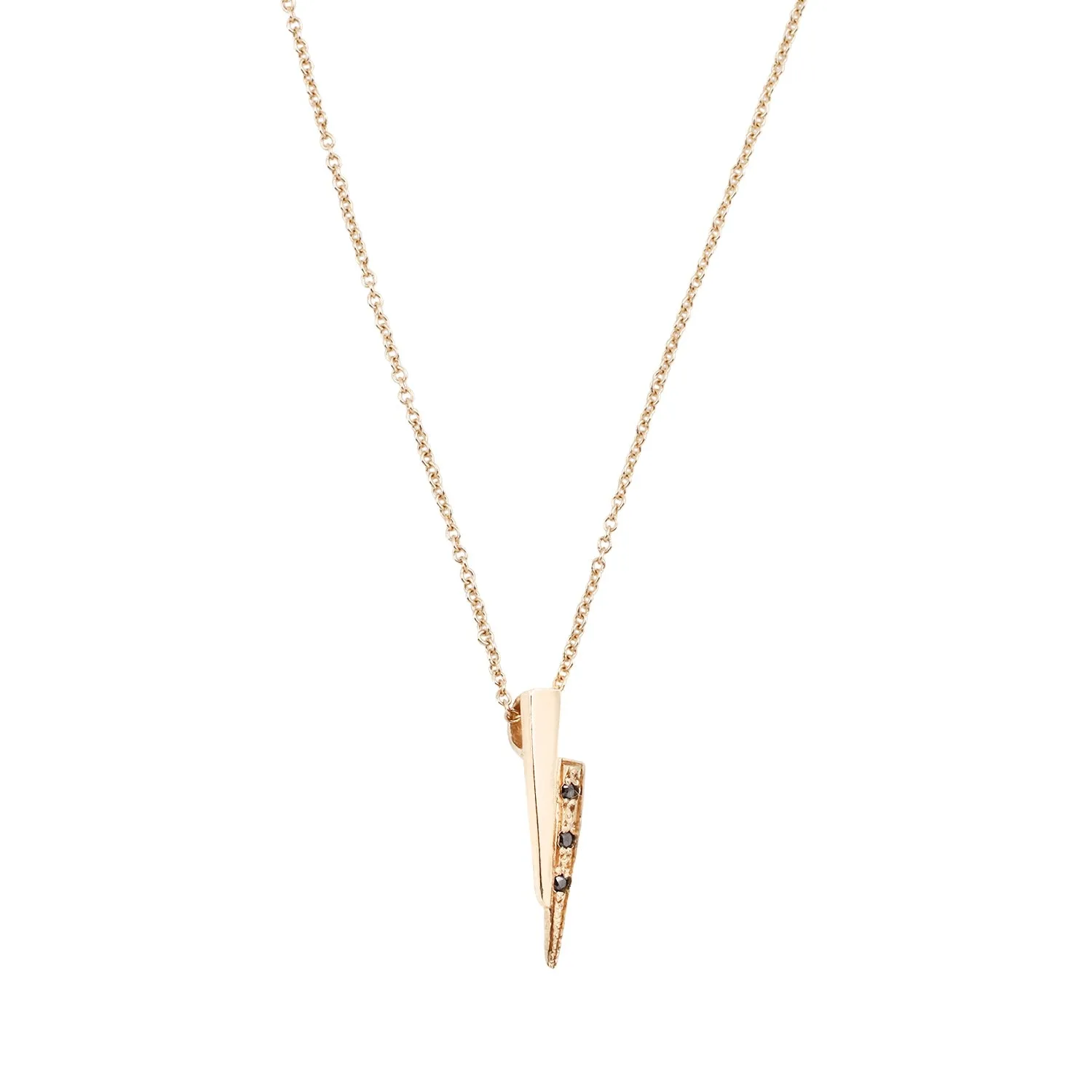 Black Diamond Yellow Gold Razor Necklace