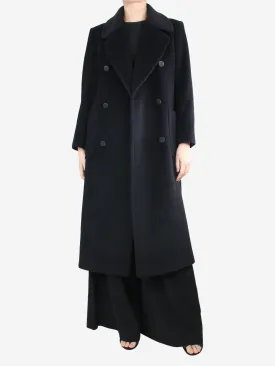 Black double-breasted coat - size UK 12