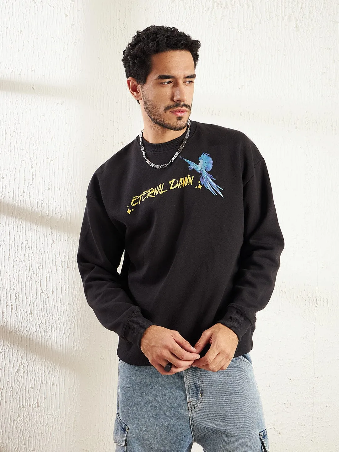 Black Macaw Oversized Sweatshirt