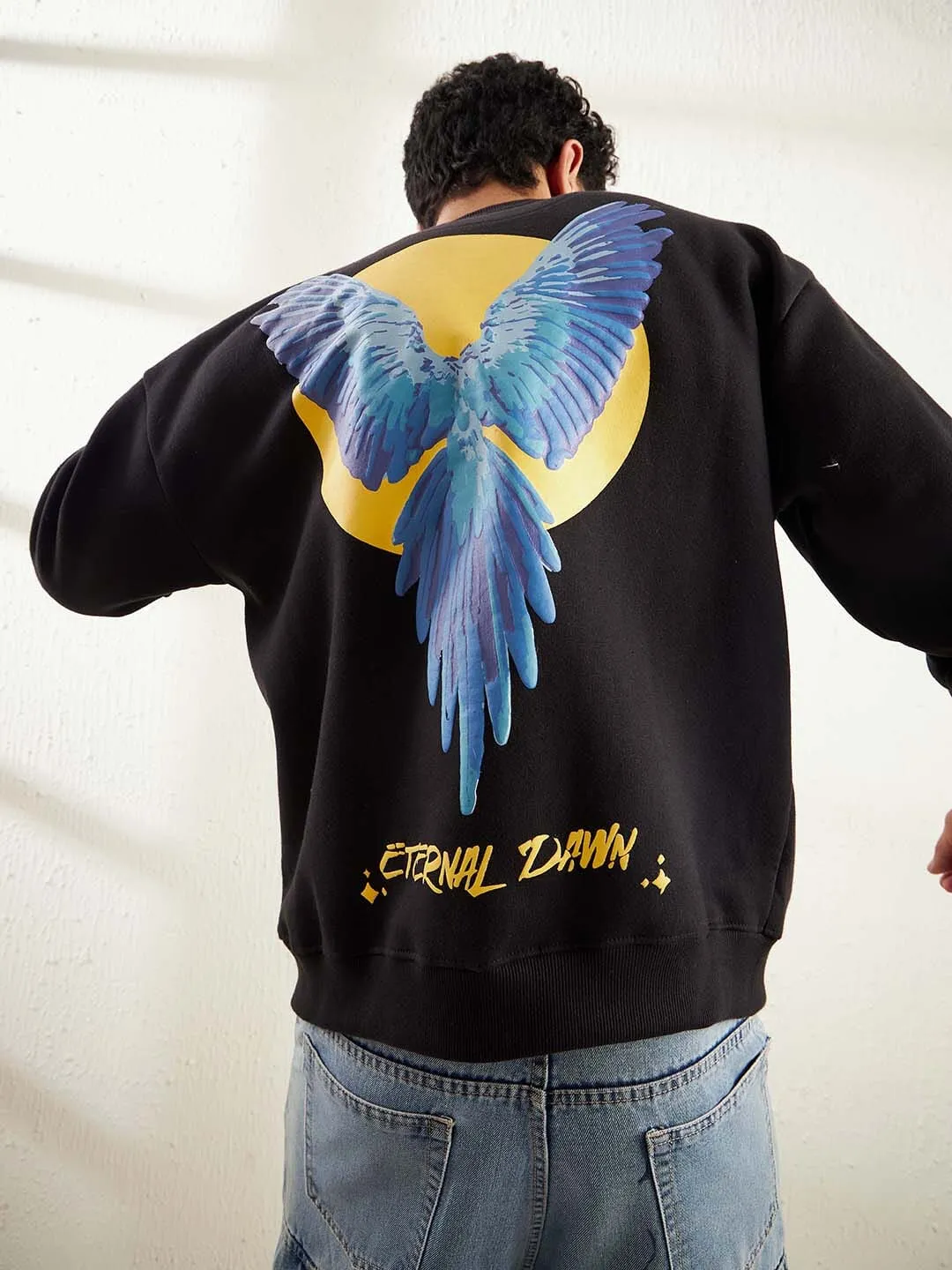 Black Macaw Oversized Sweatshirt