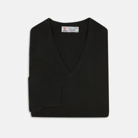 Black V-Neck Cashmere Jumper