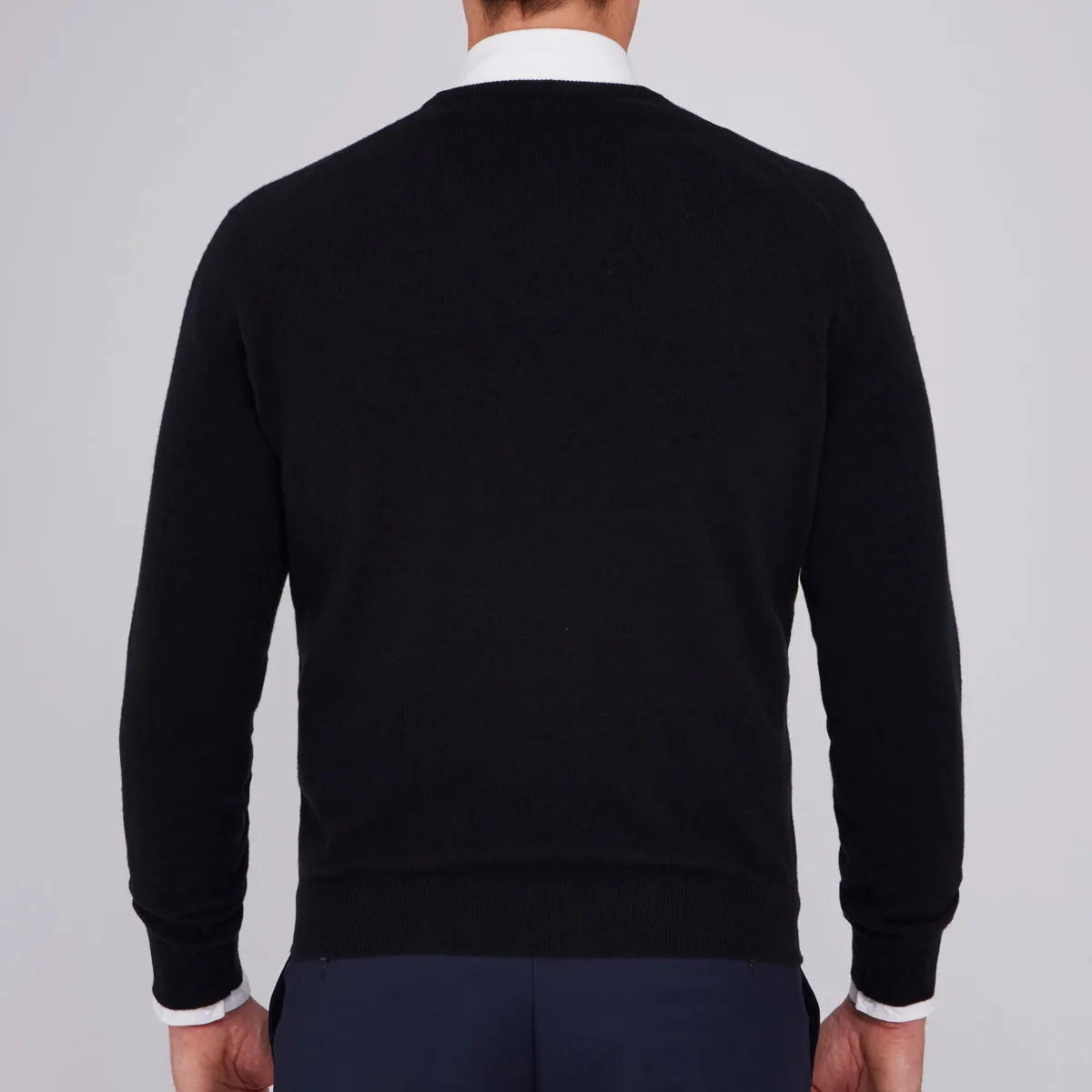 Black V-Neck Cashmere Jumper