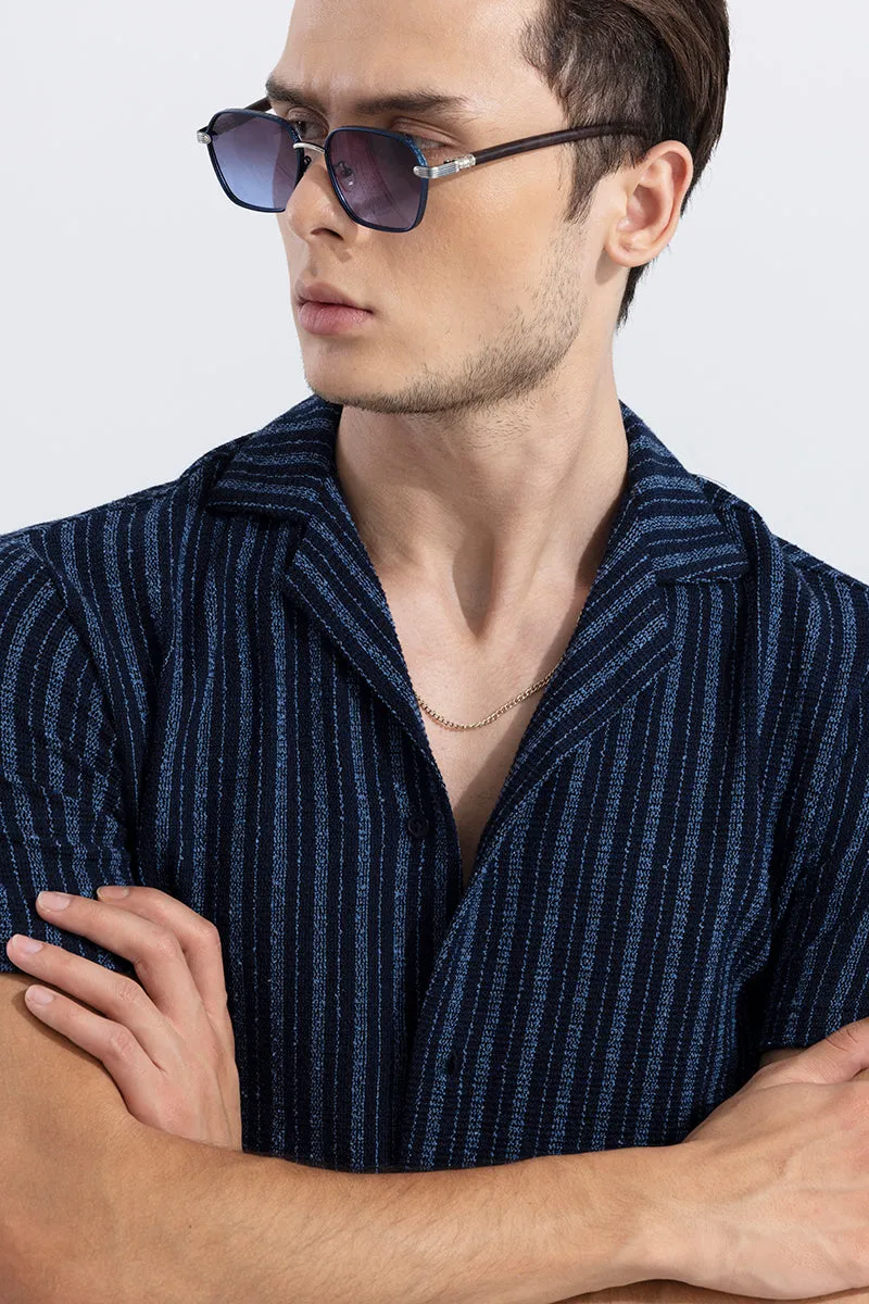 Blaze Stripe Dark Blue Knitted Shirt