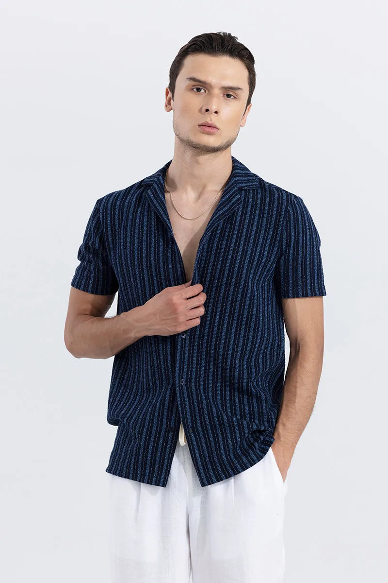 Blaze Stripe Dark Blue Knitted Shirt