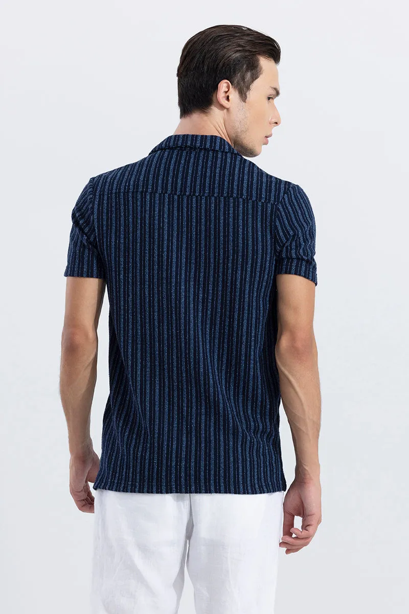 Blaze Stripe Dark Blue Knitted Shirt