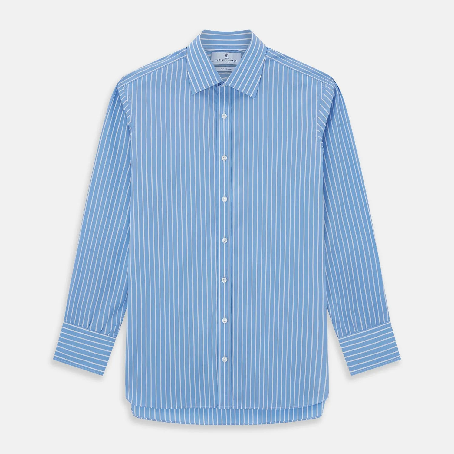 BLUE & WHITE STRIPE COTTON REGULAR FIT SHIRT