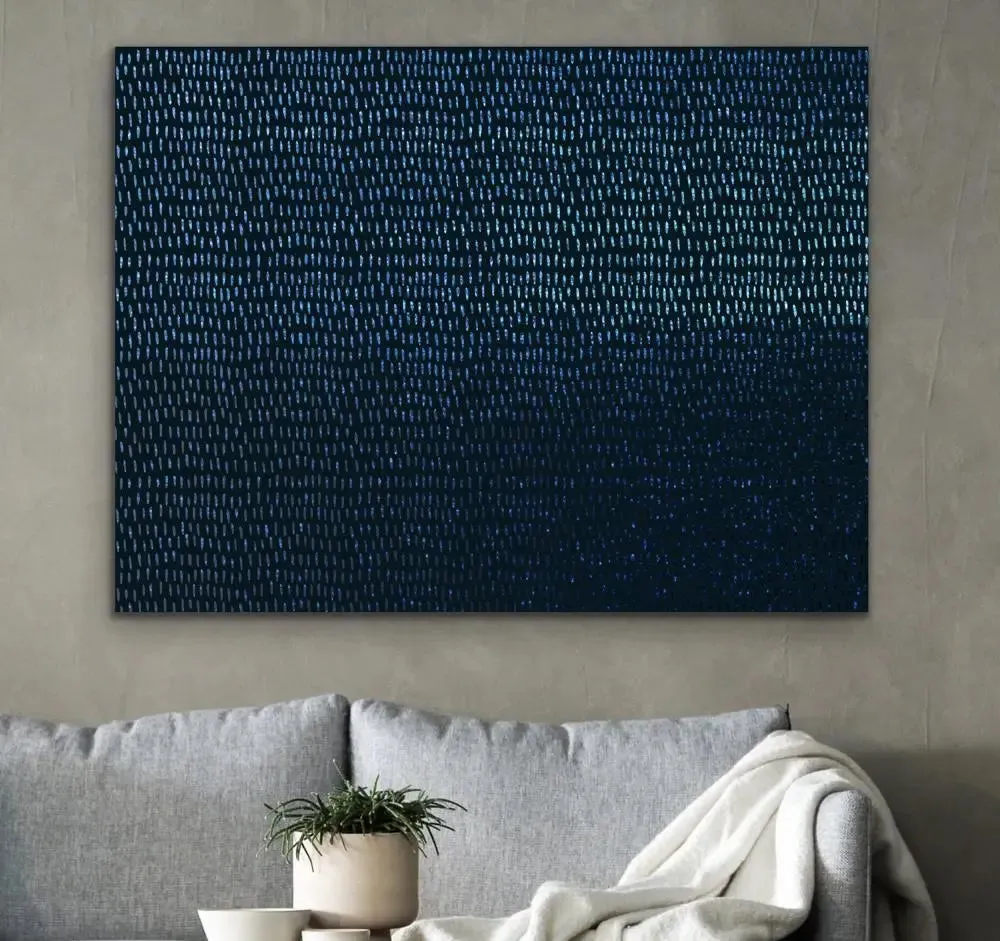 Blue Lines - Dark Blue Abstract Artwork Print