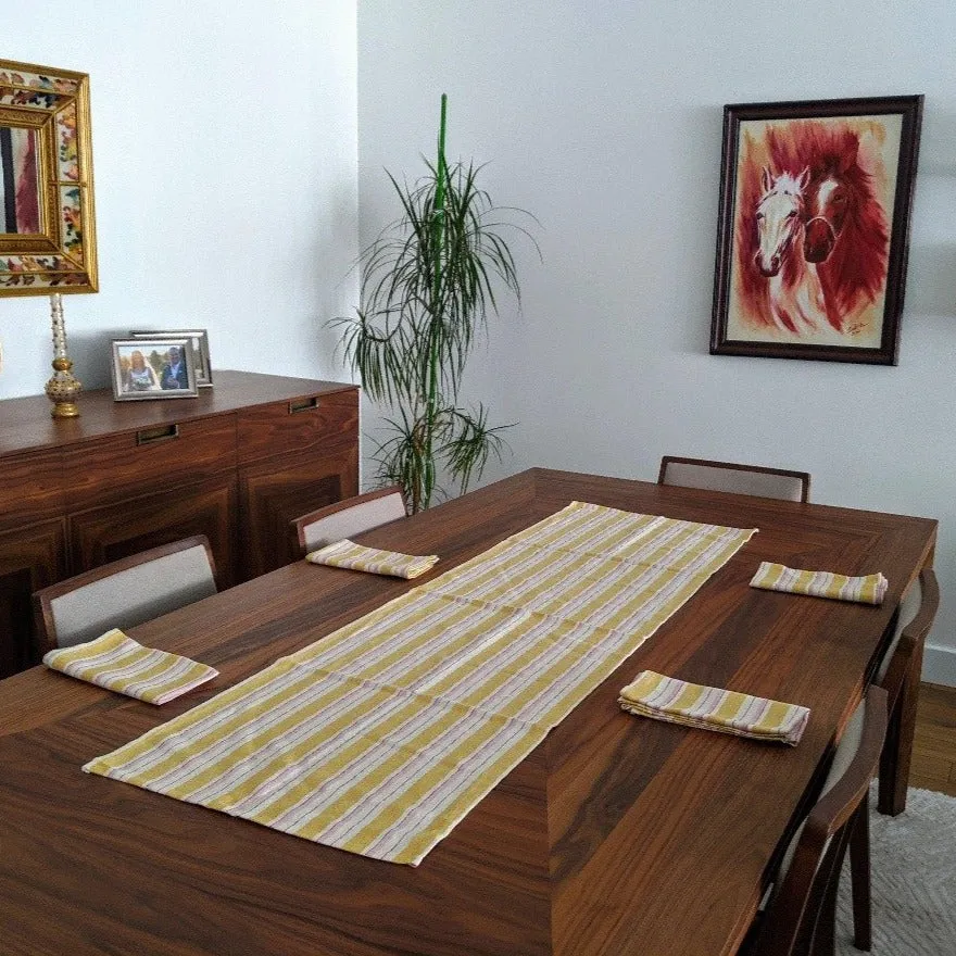 BOHO MUSTARD Table Runner and Napkin Set