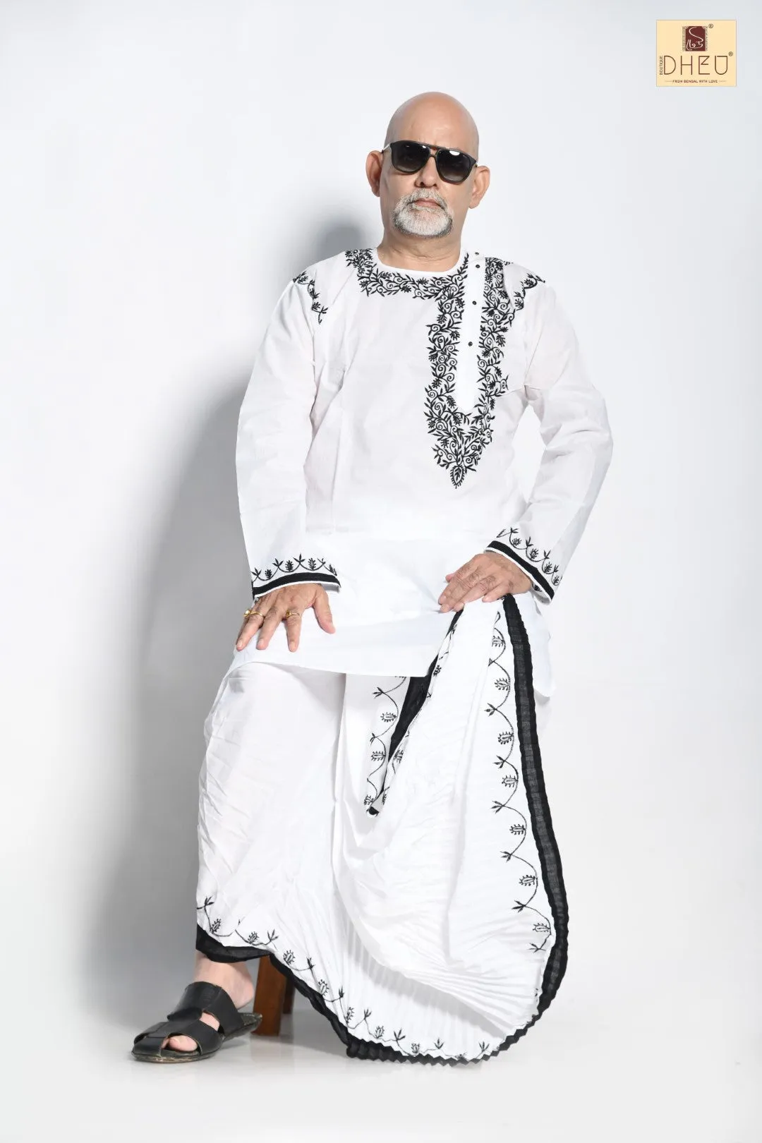 Boitaranir Tire- Dheu Designer Kurta-Dhoti(Optional)Set