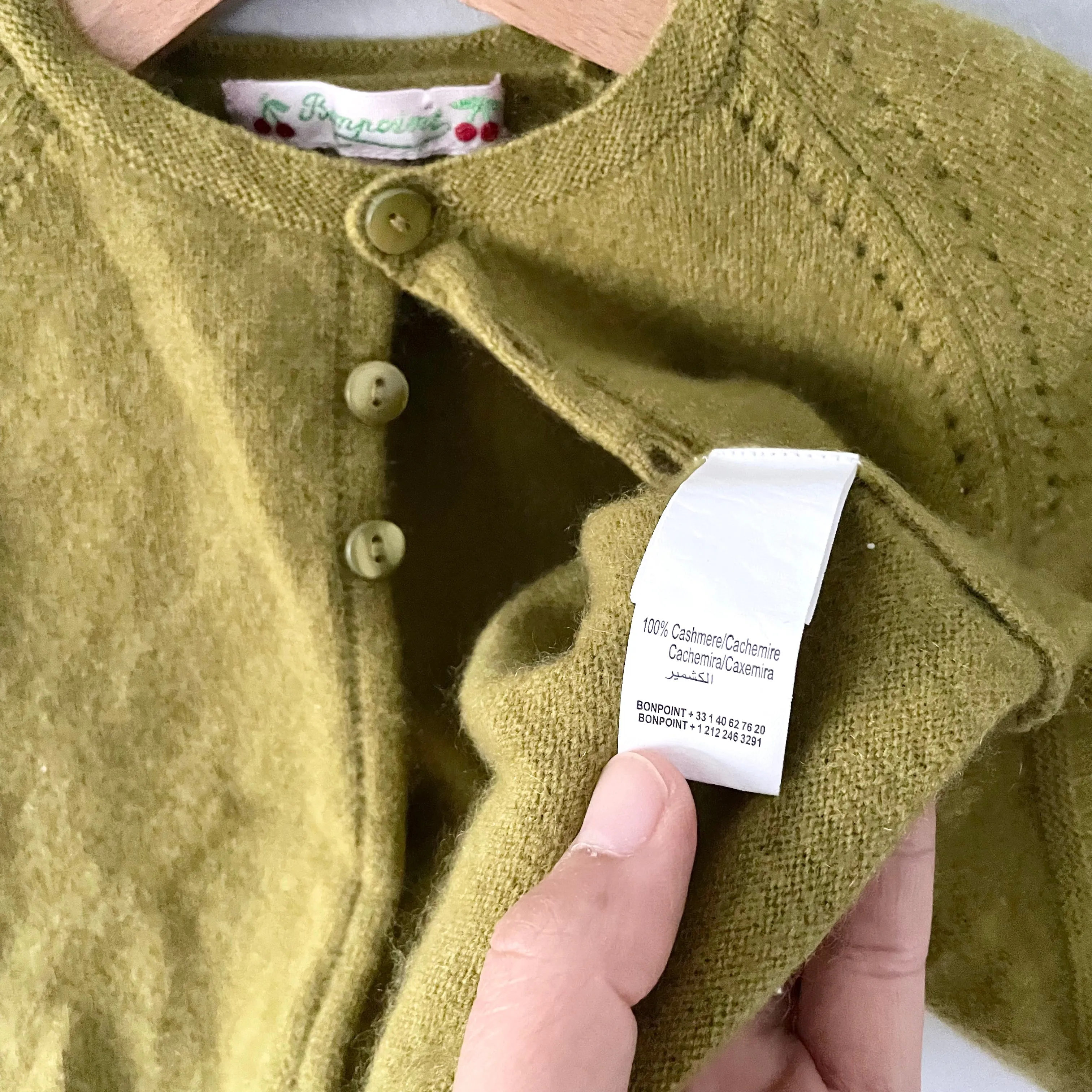 Bonpoint / 100% cashmere cardigan / 12M