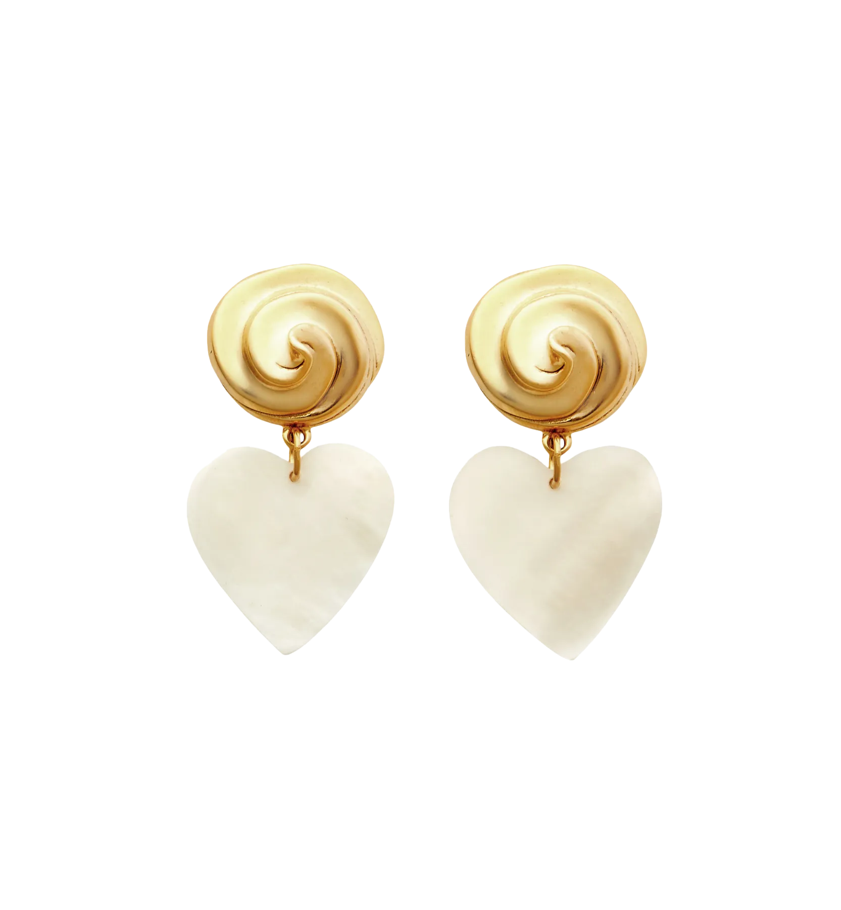 Brinker   Eliza Rainey White Heart Earrings