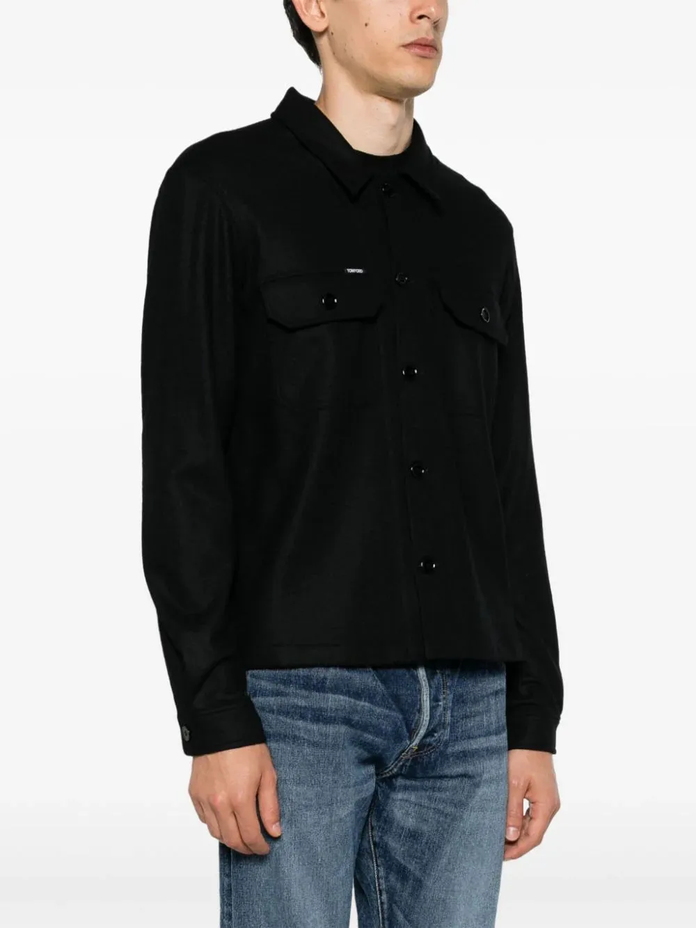 Button-Up Cashmere Overshirt