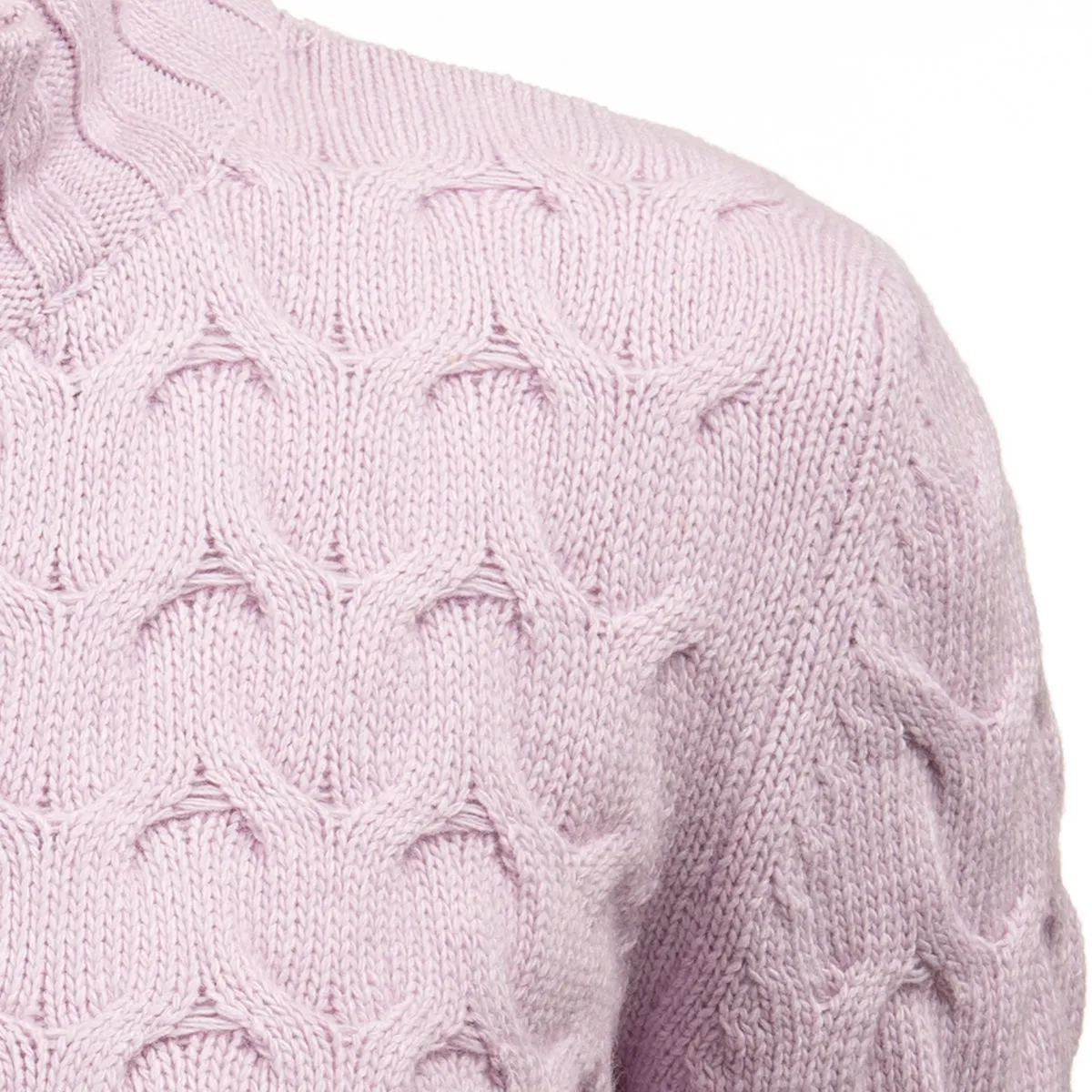 Cable Knit Cardigan in Lilac