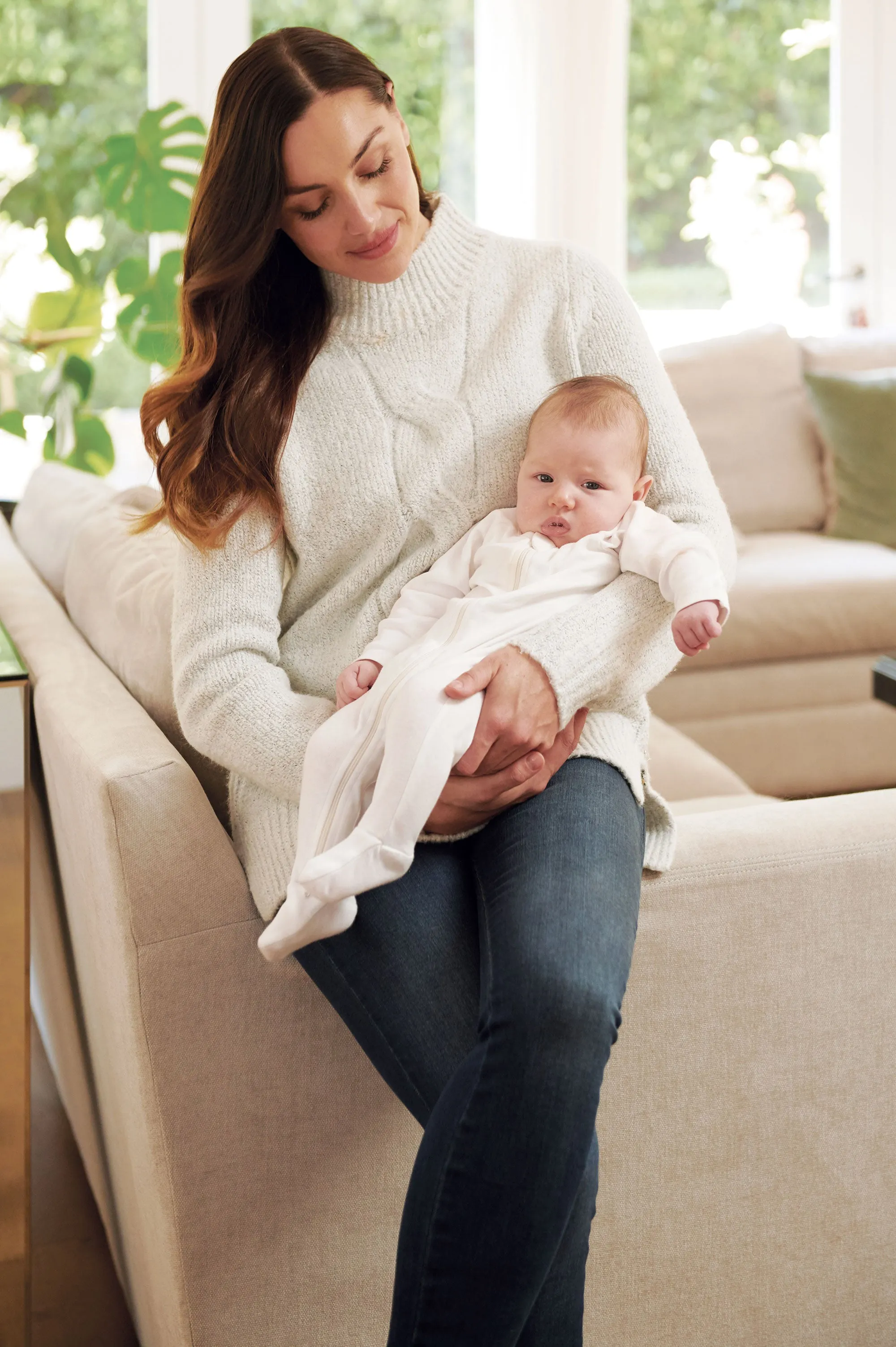 Cable Knit Maternity Nursing Sweater Ripe