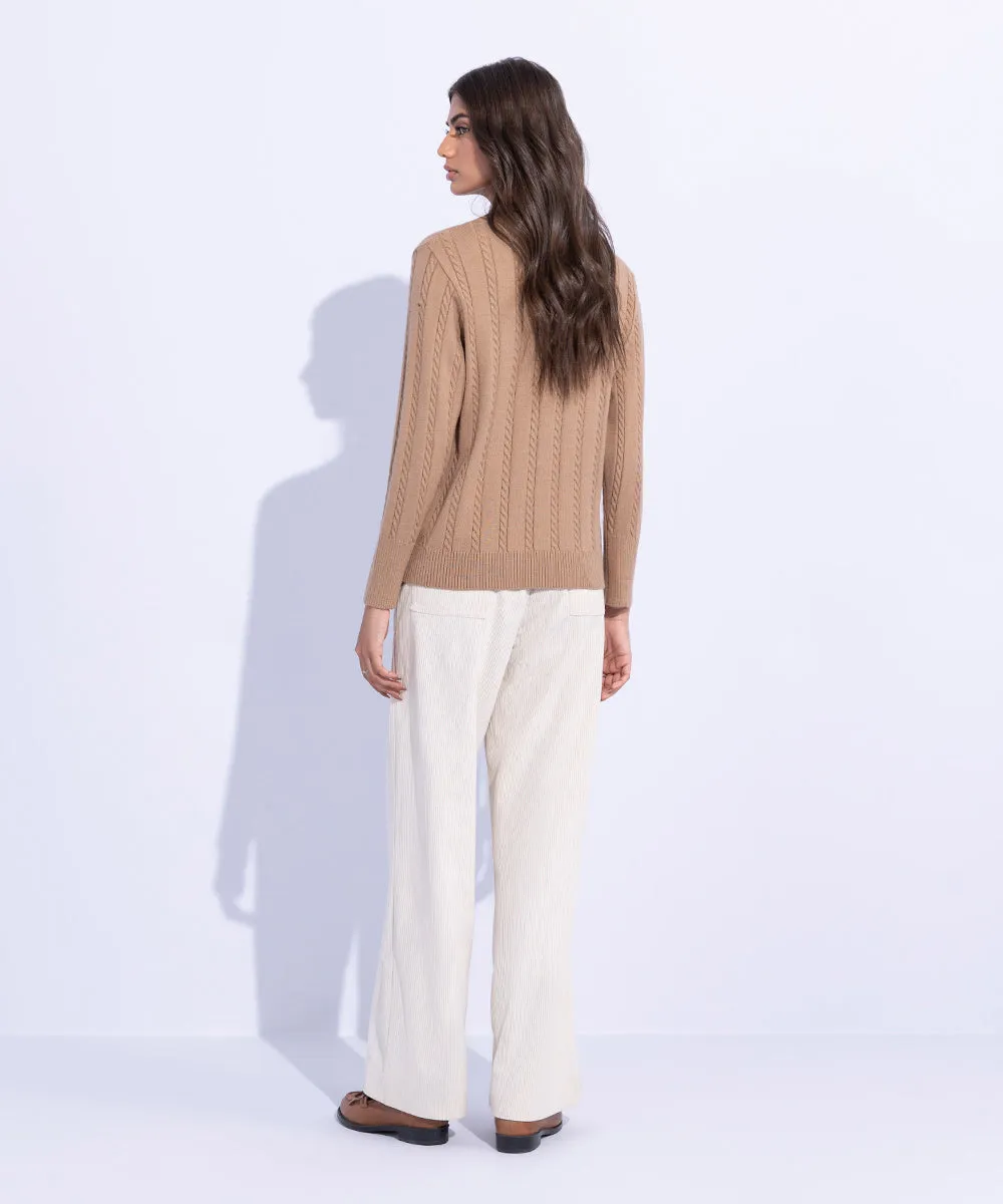 Cable Knit Slim-Fit Sweater