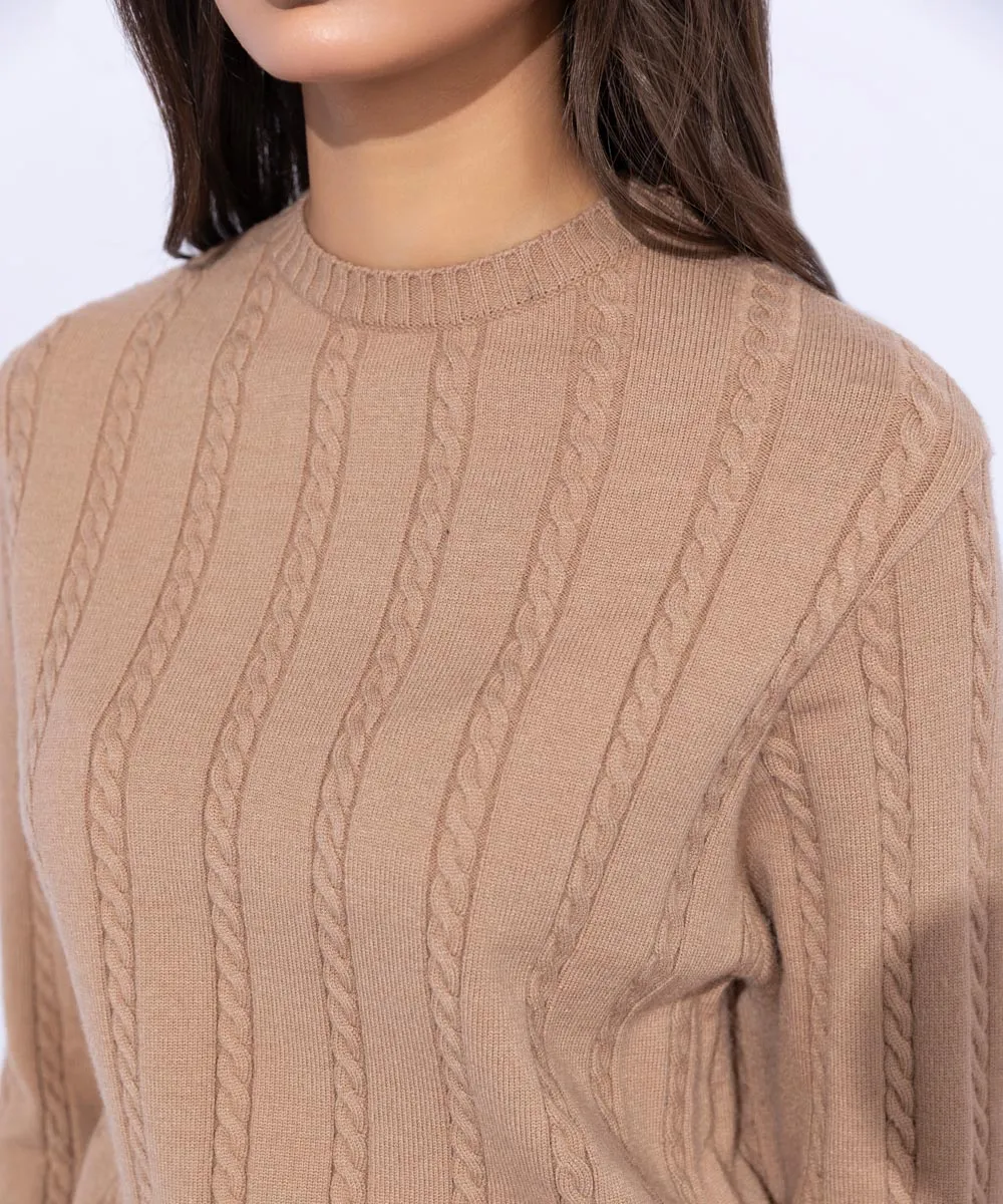 Cable Knit Slim-Fit Sweater