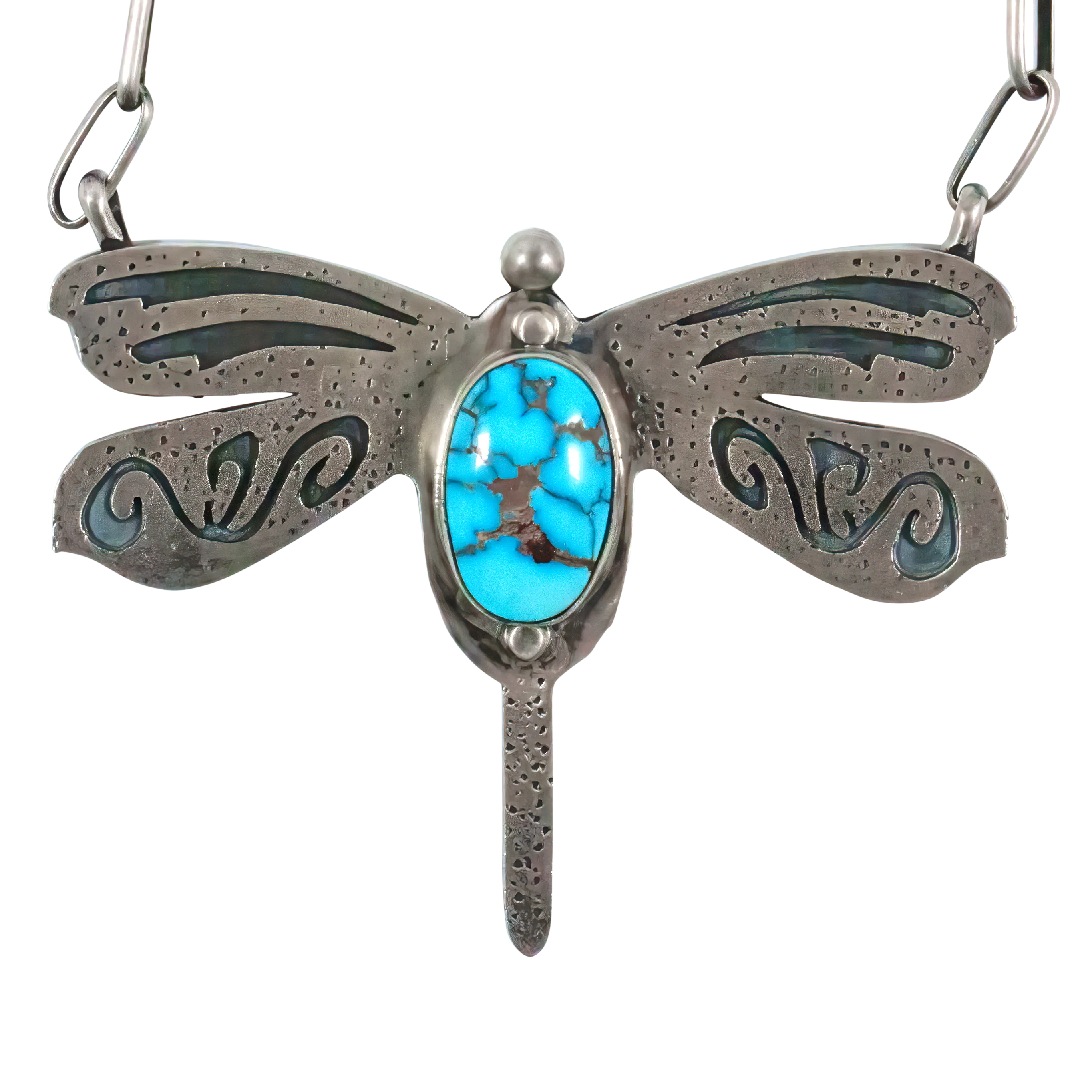 Candelaria Turquoise Dragonfly Pendant Necklace | Marita Benally