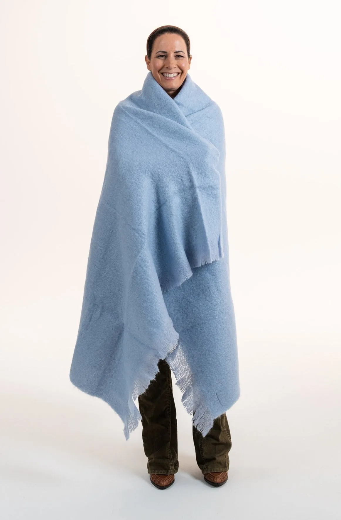 Capri Blue Mohair Throw